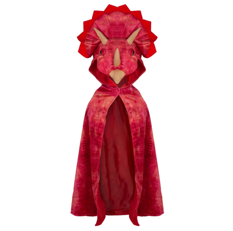 Red Triceratops Hooded Cape - Great Pretenders