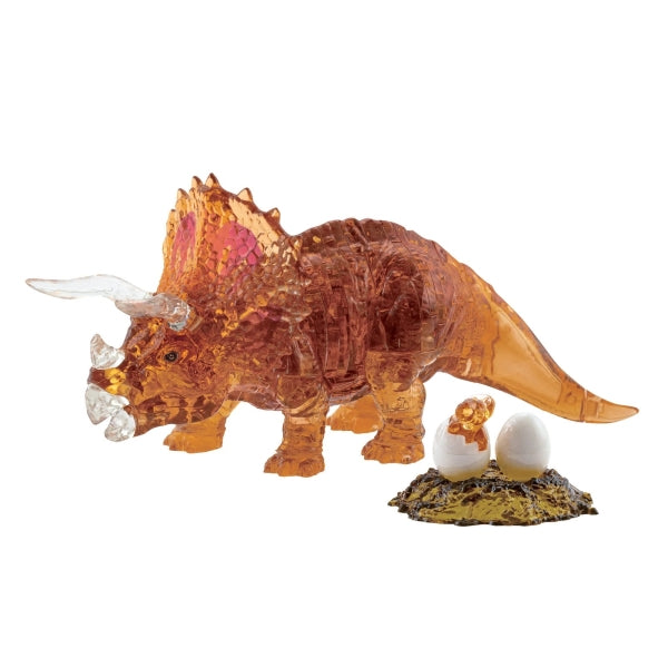 3D Brown Triceratops - Crystal Puzzle
