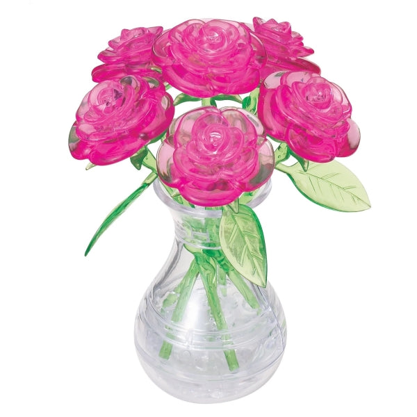 3D Six Pink Roses - Crystal Puzzle