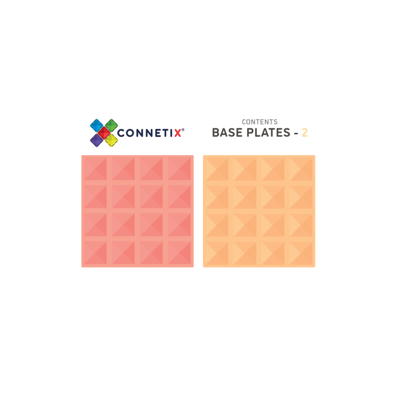 Base Plate Pack 2pc  Lemon Peach Magnetic Tiles - Connetix