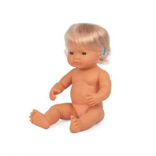 Caucasian Girl 38cm Hearing Aid Baby Doll - Miniland