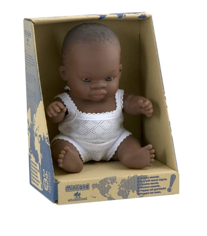 African Girl 21cm Baby Doll - Miniland