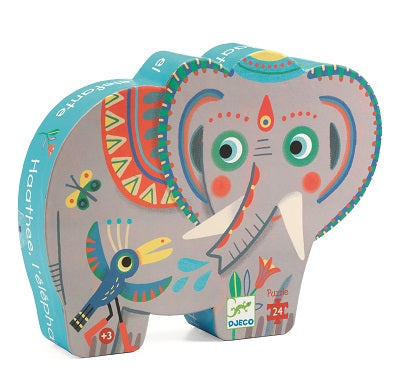 Haathee Asian Elephant 24 pc Silhouette Puzzle - Djeco