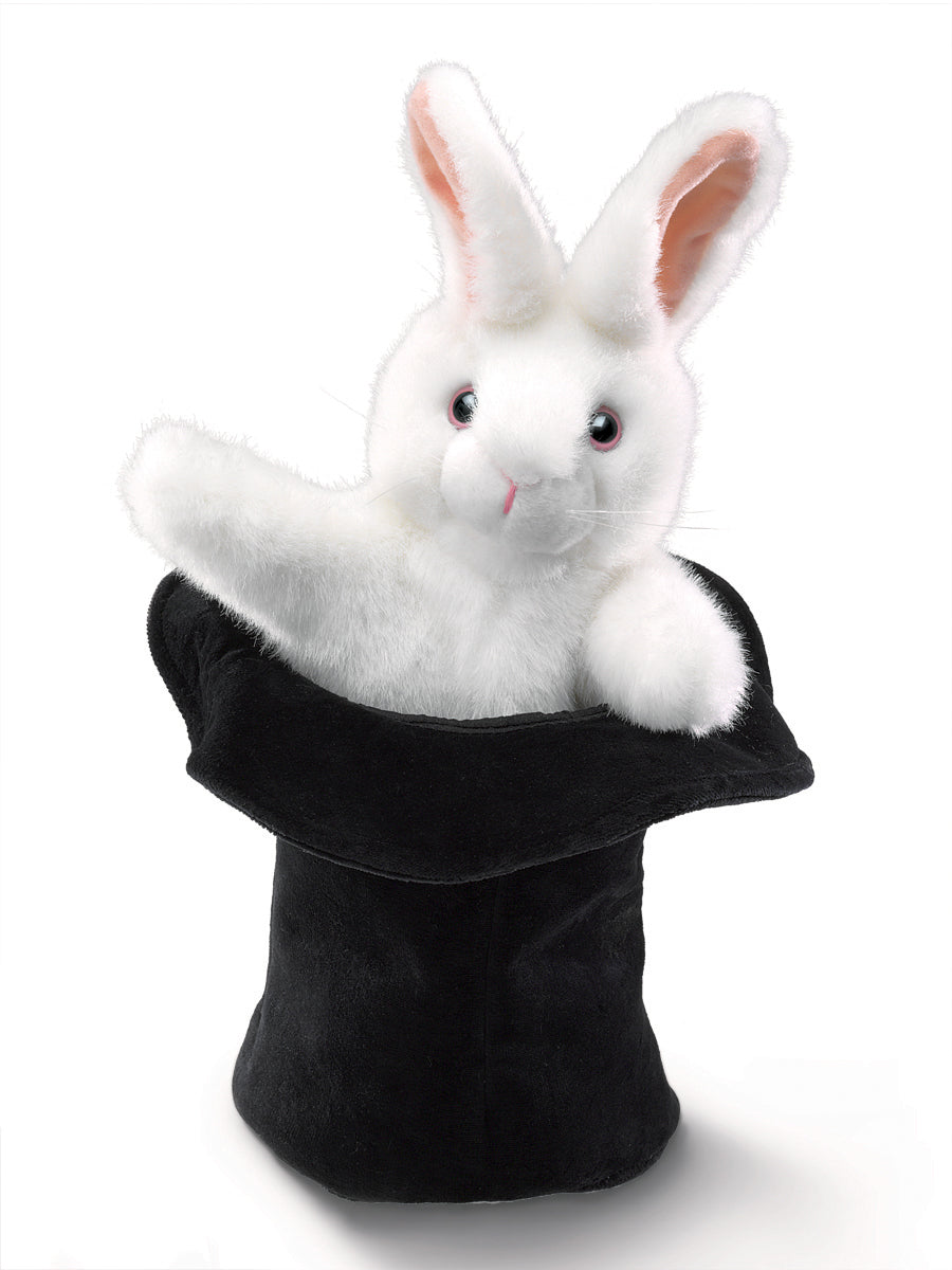 Rabbit in Hat Hand Puppet - Folkmanis