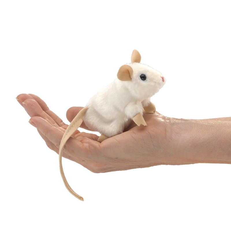 Mini White Mouse Finger Puppet - Folkmanis