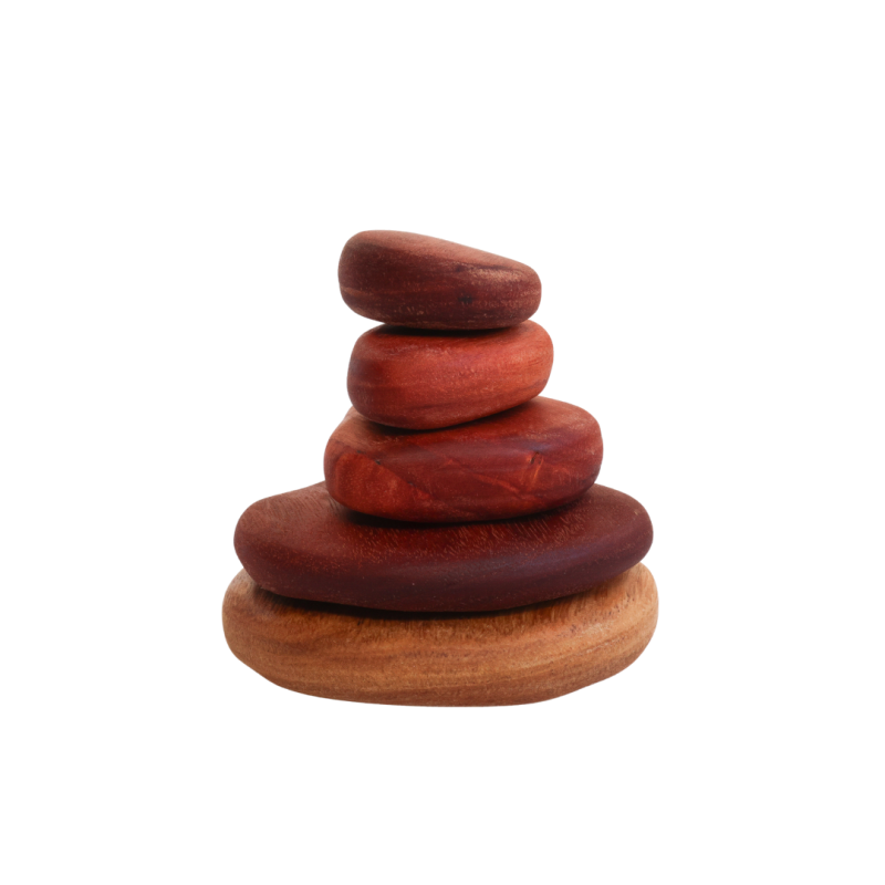 Natural Wooden Stacking Stones 5pc - In-Wood