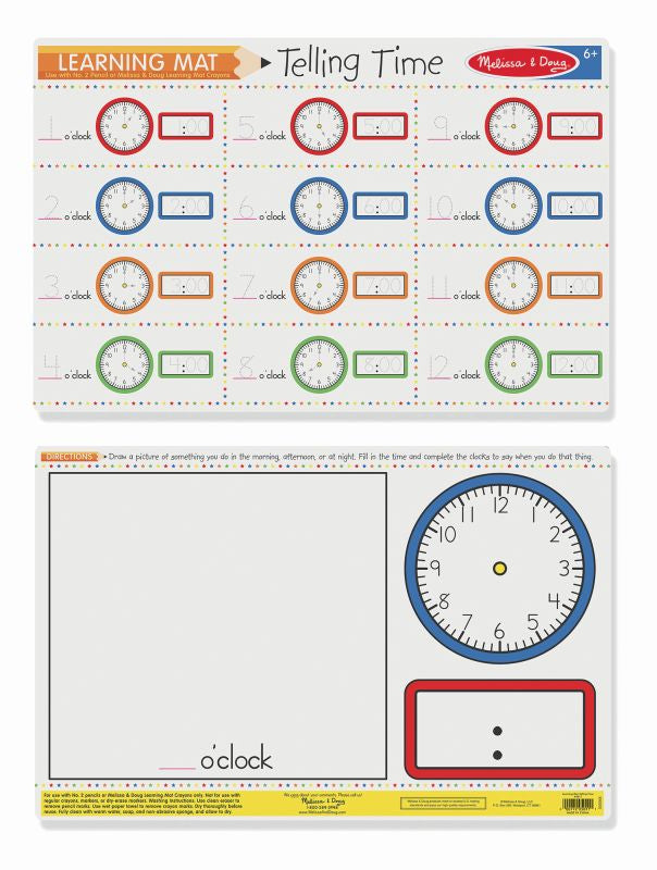 Telling Time Learning Mat - Melissa and Doug