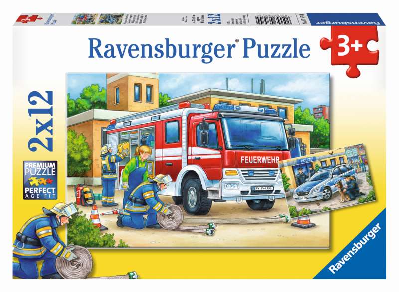 Police and Firefighters Puzzle 2x12pc - Ravensburger
