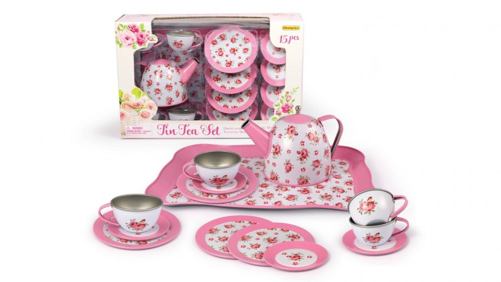 Pink Rose Tin Tea Set