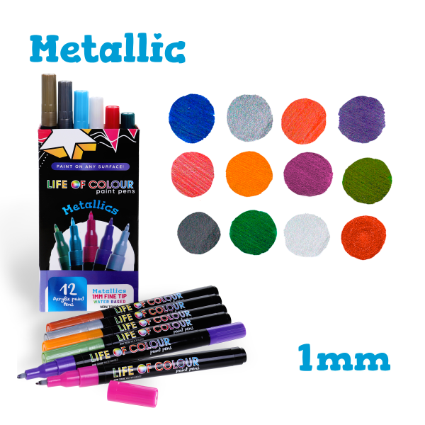 Metallic Paint Pens 1mm Fine Tip - Life of Colour