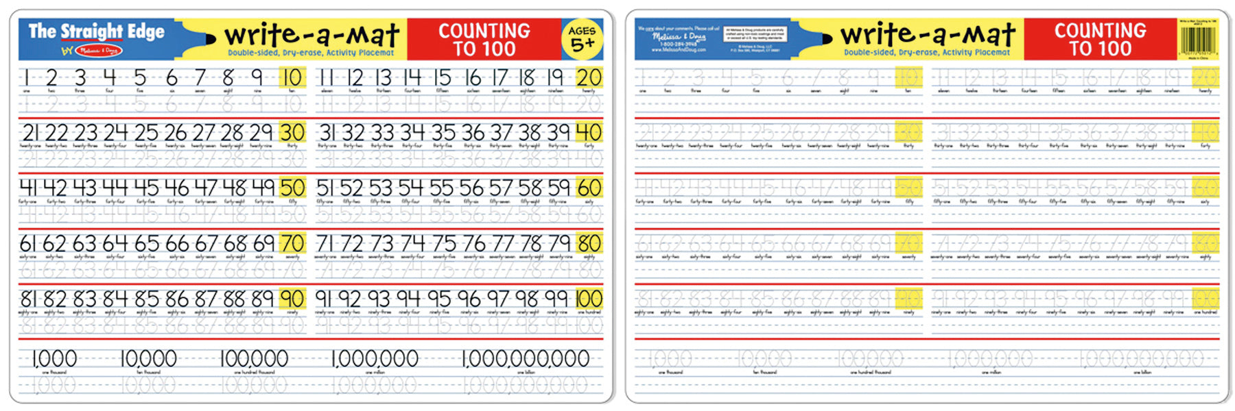 Counting to 100 Write-A-Mat Melissa & Doug