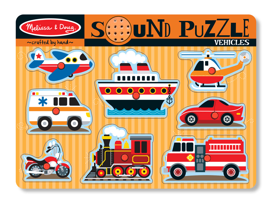 Vehicles Sound Puzzle 8pc - Melissa and Doug