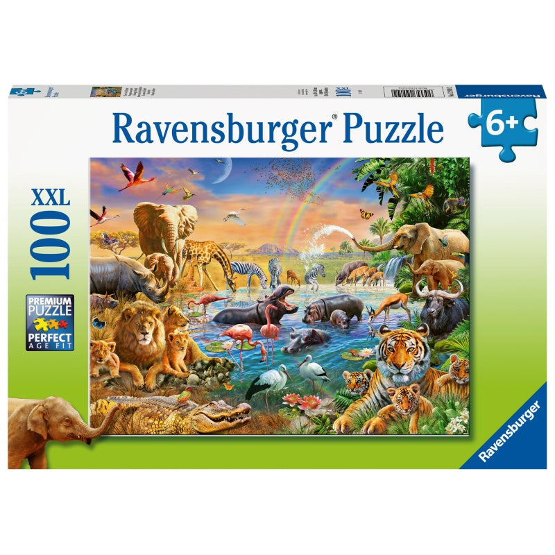 Savannah Jungle Waterhole 100pc Puzzle - Ravensburger