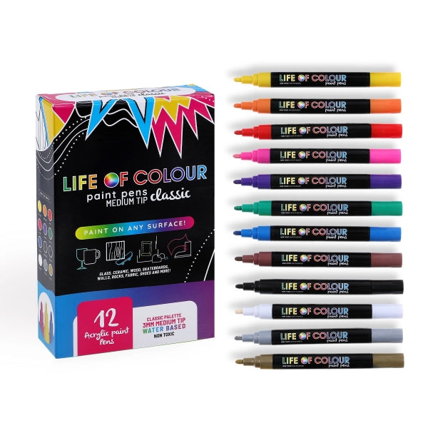 Classic Colour Paint Pens 3mm Medium Tip - Life of Colour