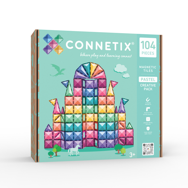 Creative Pack Pastel 104pcs Magnetic Tiles - Connetix