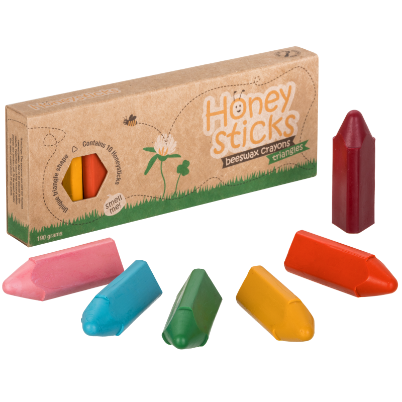 Triangles 10 Pack Beeswax Crayons - Honeysticks