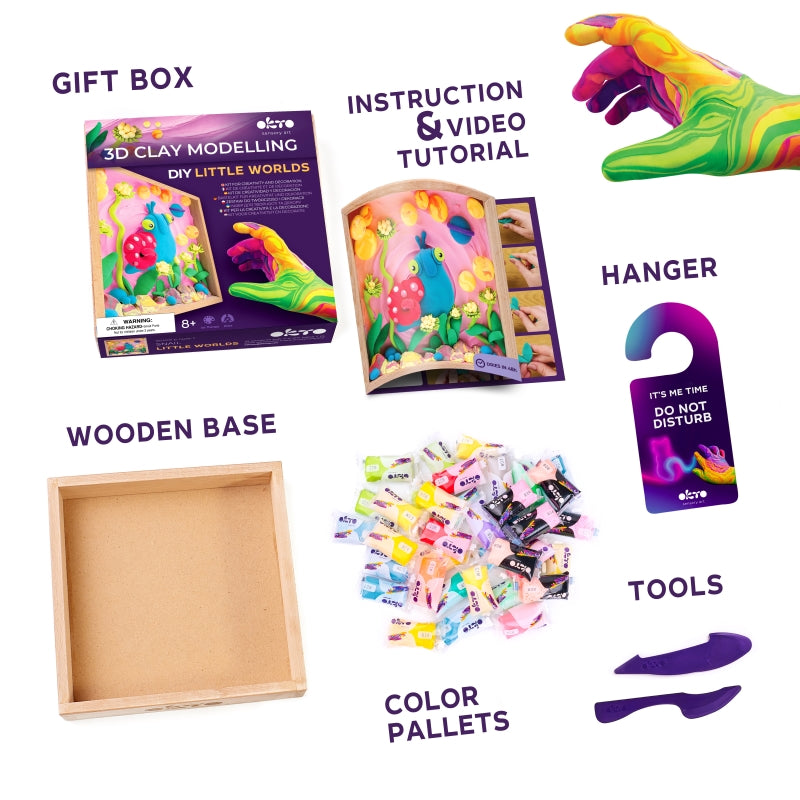 3D Clay Modelling DIY Little Worlds Set - Okto