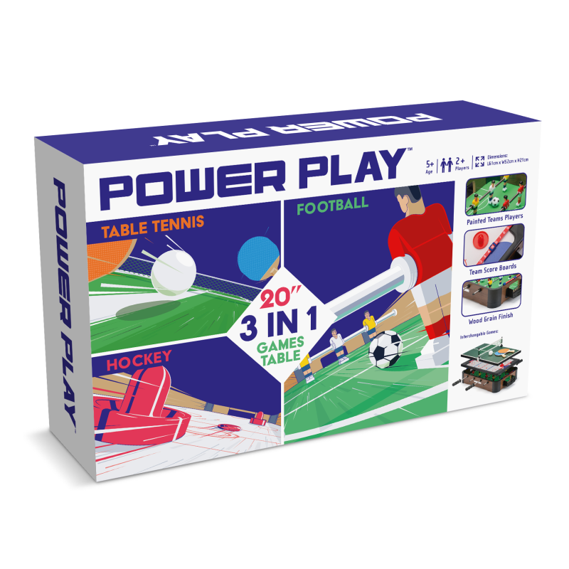 Powerplay 20" 3-in-1 Tabletop Games Table