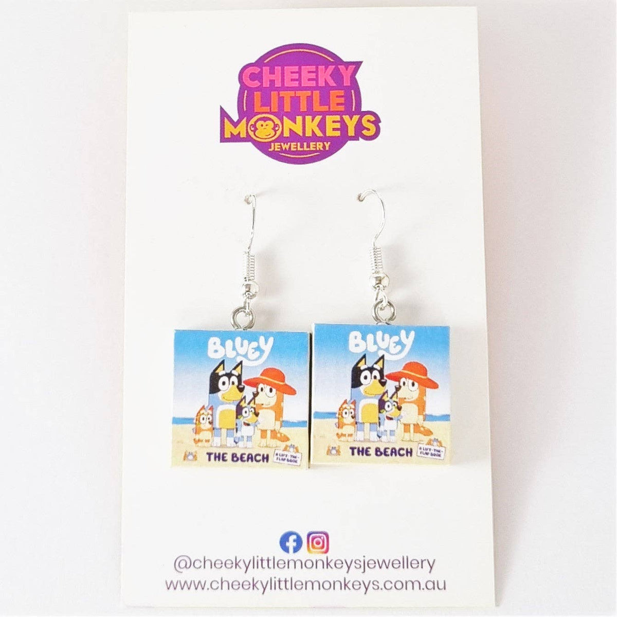 Bluey book earrings
