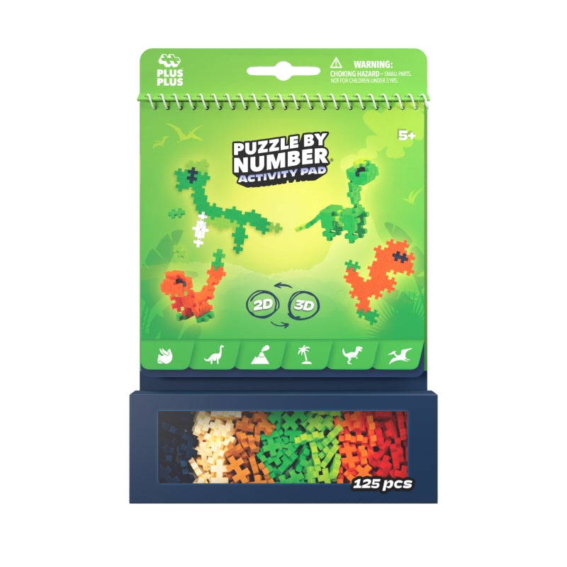 Dinosaur Puzzle by Number Activity Pad - Plus Plus