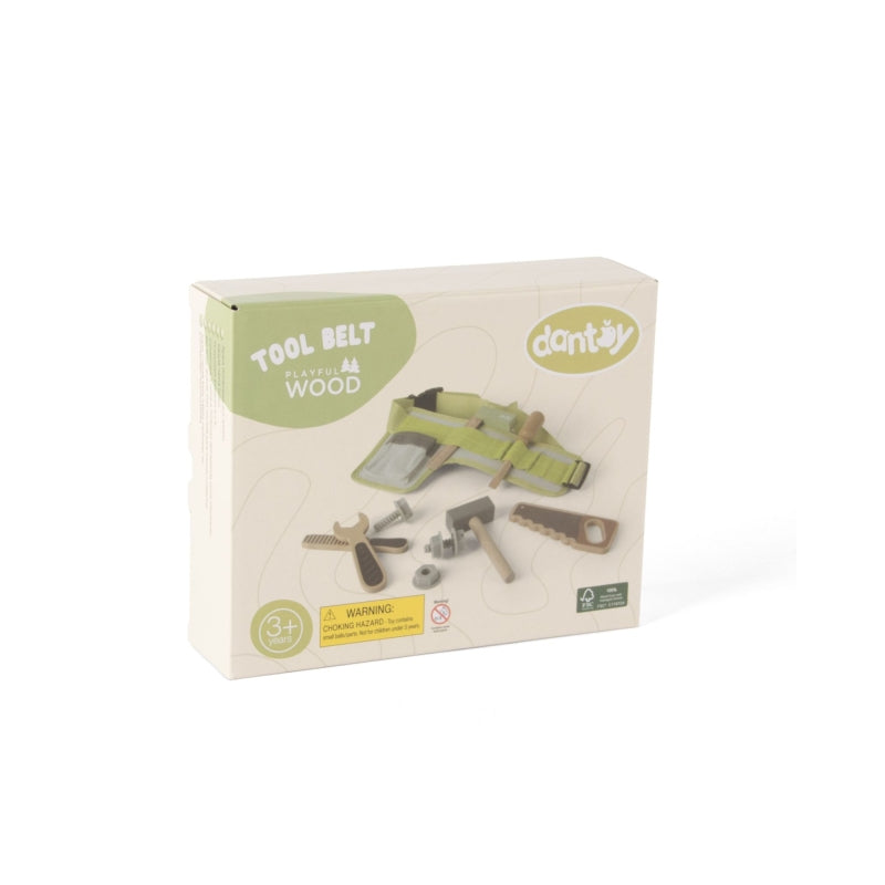 Playful Wood Tool Belt 11pc - Dantoy