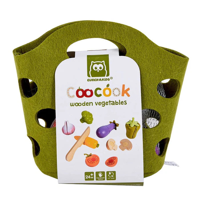 CooCook Wooden Garden Vegetables Playset