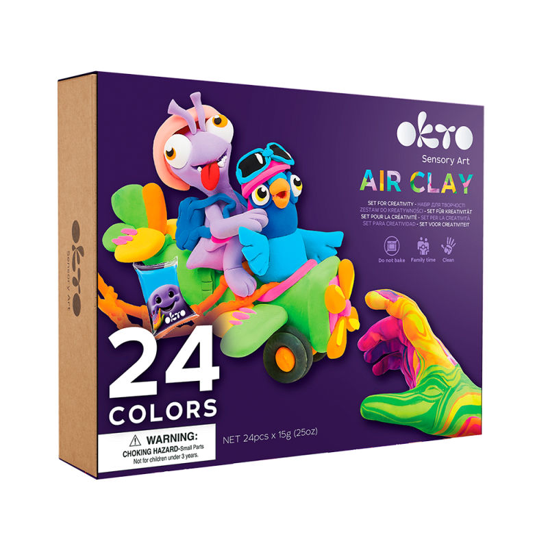 Sensory Art 24 Colours Air Clay Creativity Set - Okto