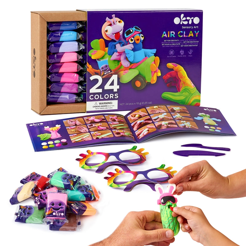 Sensory Art 24 Colours Air Clay Creativity Set - Okto