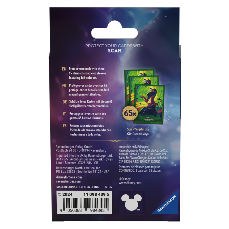 S6 Azurite Sea Sleeves Scar Vengeful Lion - Lorcana