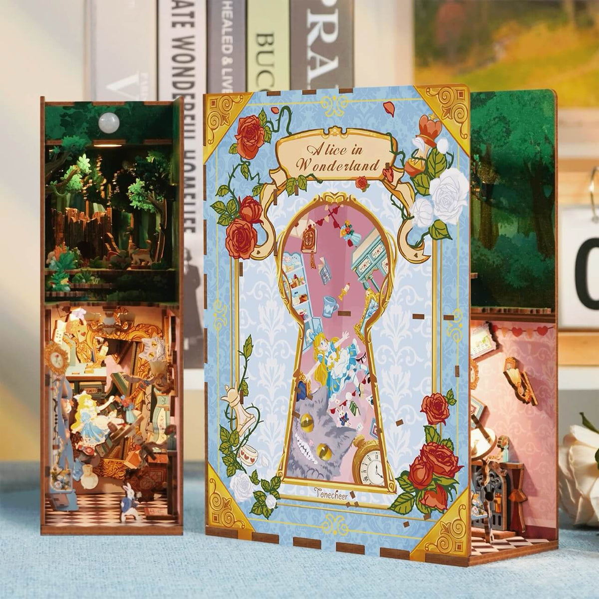 Alice in Wonderland DIY Book Nook Kit - Tonecheer
