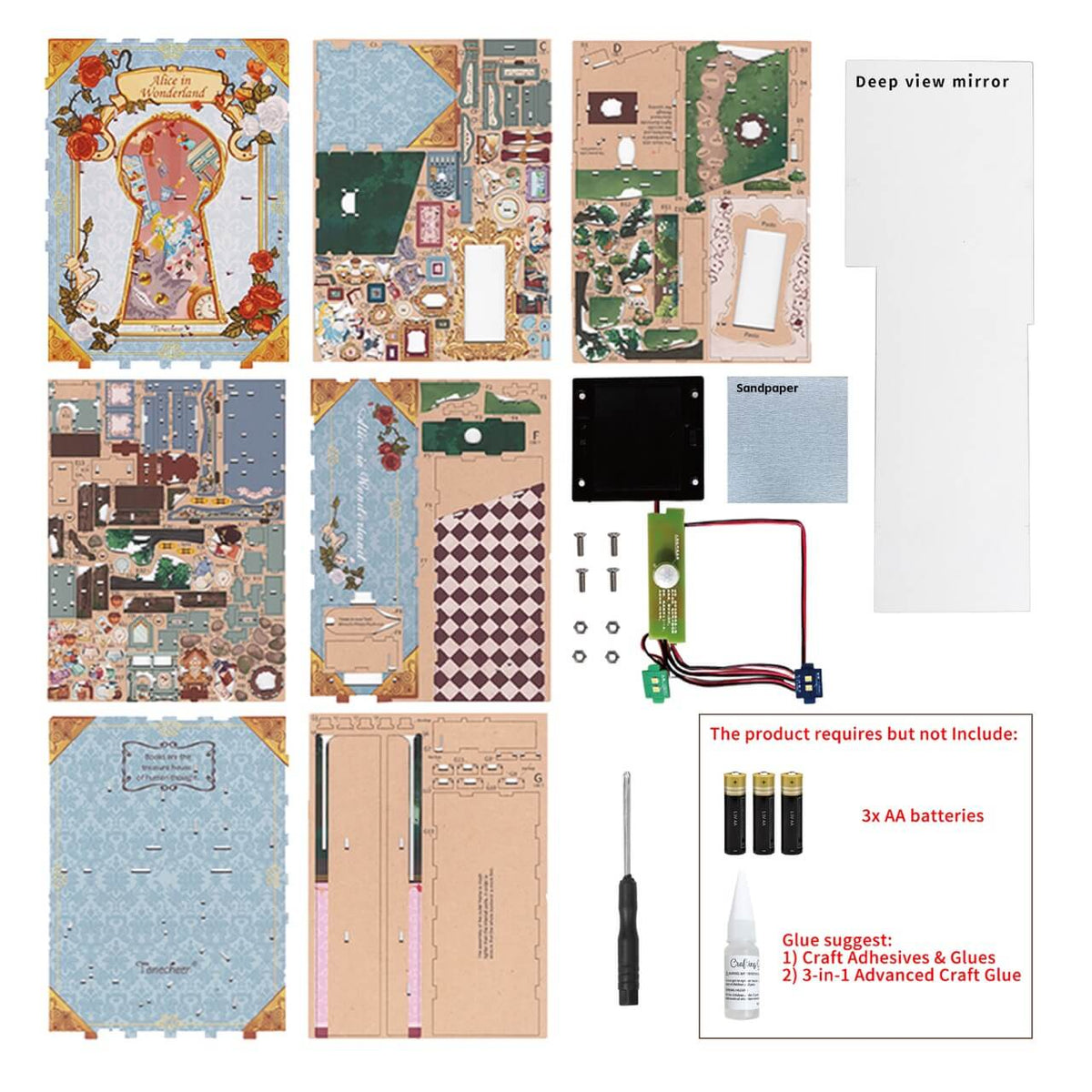 Alice in Wonderland DIY Book Nook Kit - Tonecheer