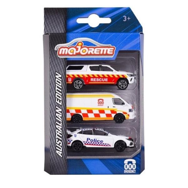 Australian Triple 0 Emergency Vehicle 3 piece set - Majorette