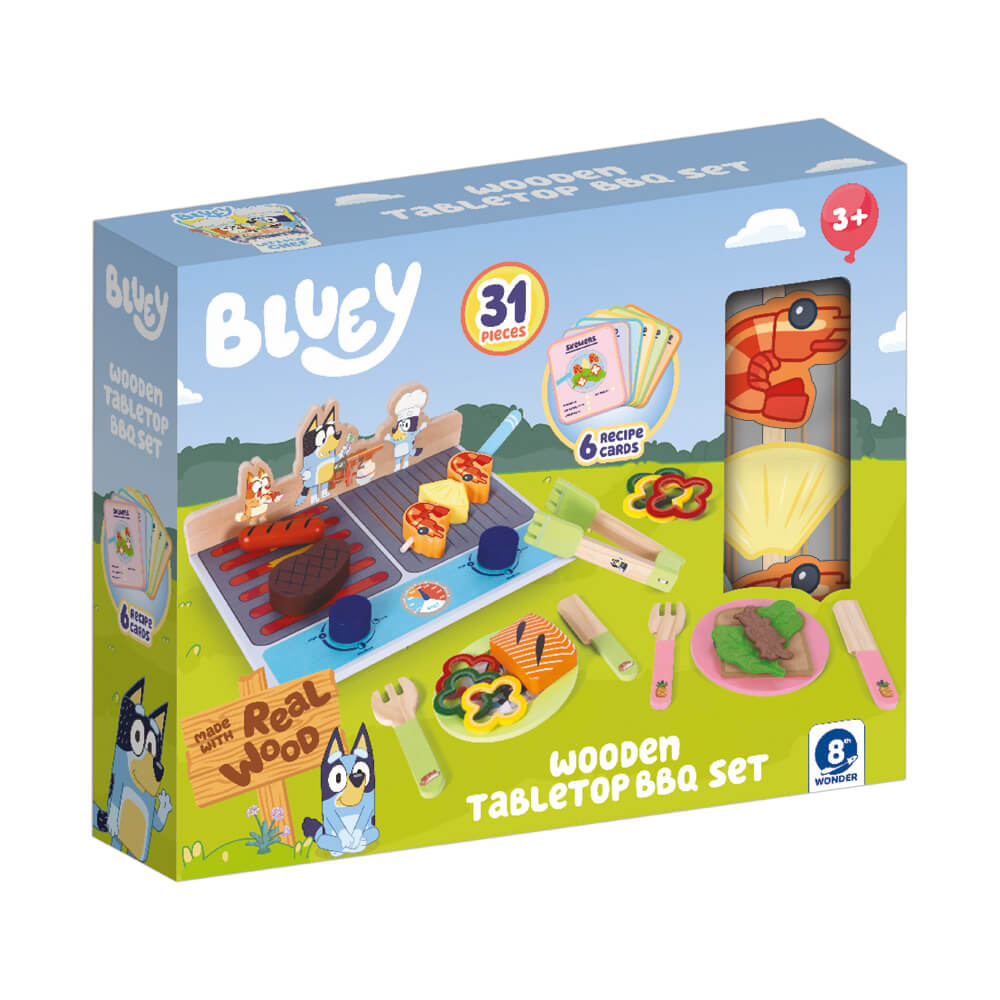 Bluey  Wooden Tabletop BBQ Playset