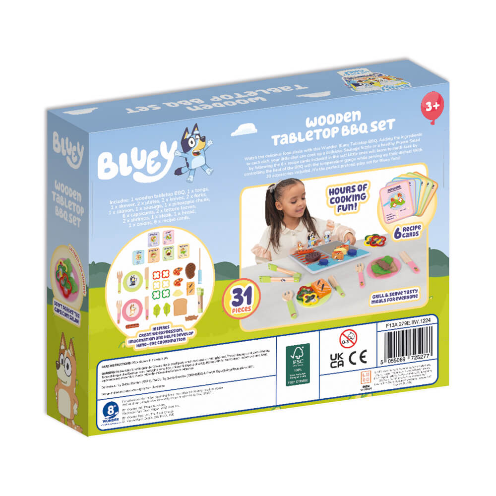 Bluey  Wooden Tabletop BBQ Playset