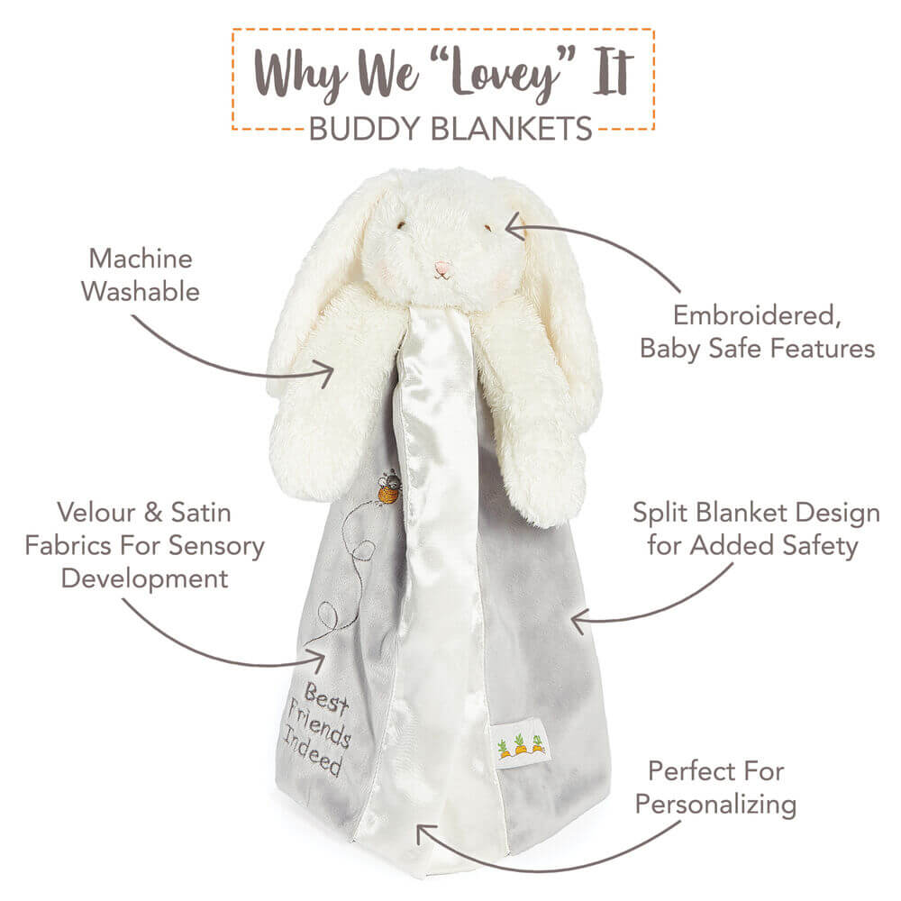 Buddy Blanket Bloom Bunny Grey 40cm - Bunnies By The Bay