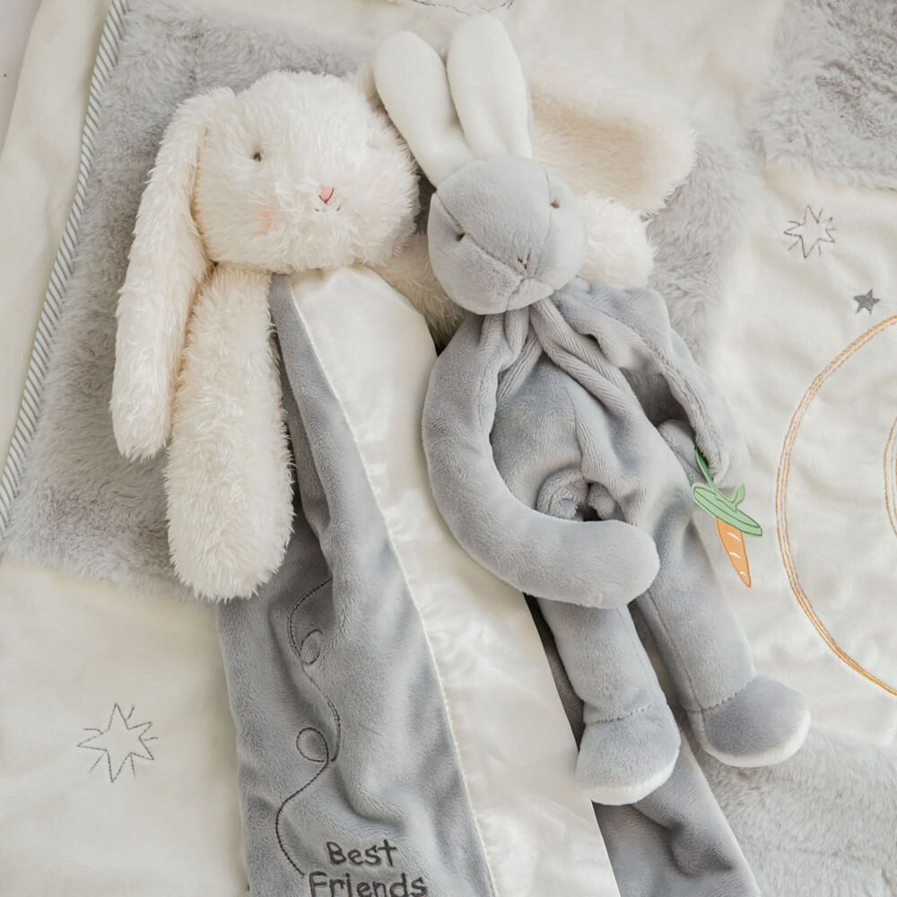 Buddy Blanket Bloom Bunny Grey 40cm - Bunnies By The Bay