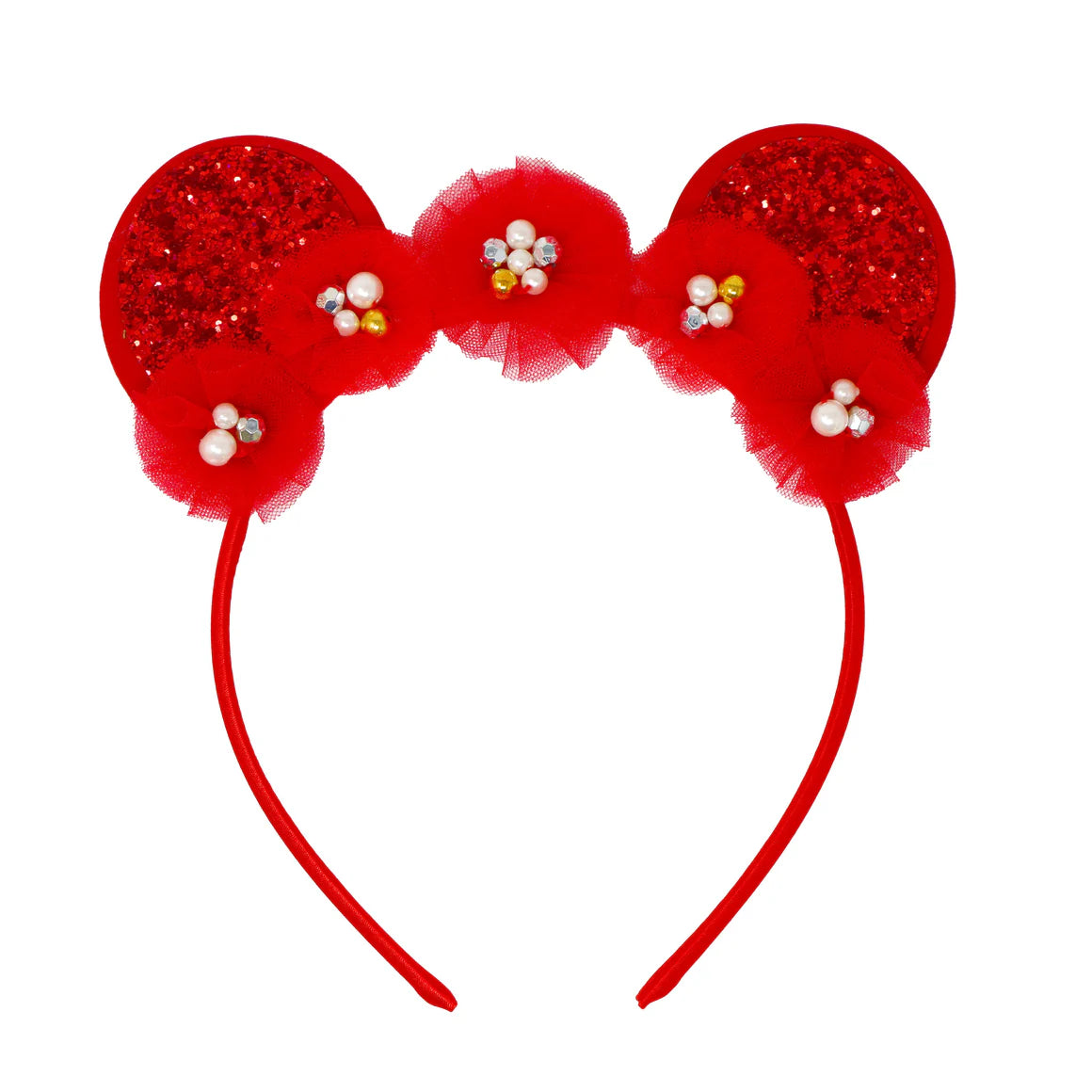 Claris Fashion Ears Holiday Heist Headband - Pink Poppy