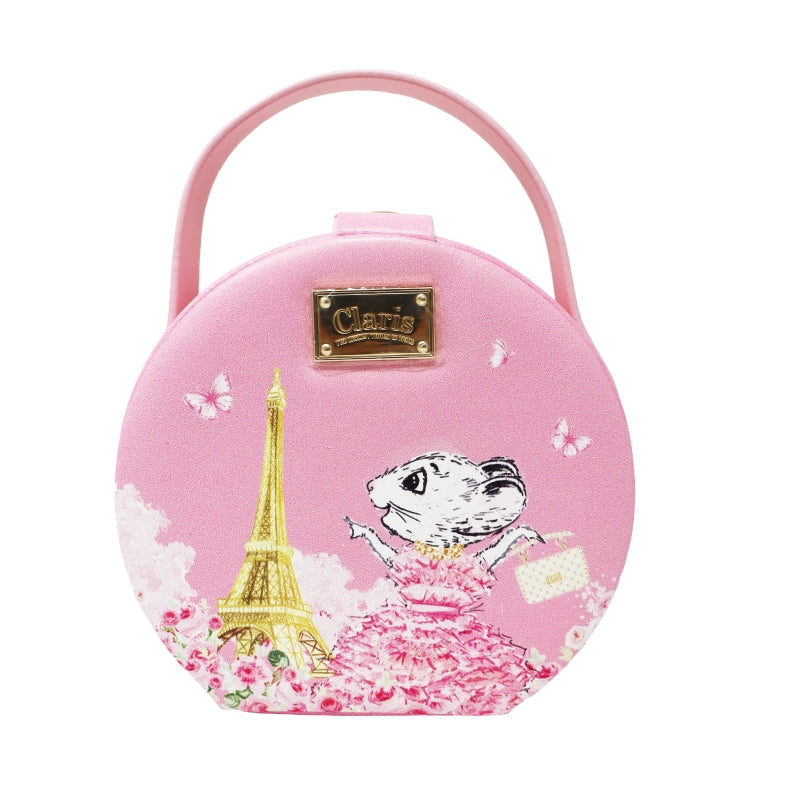 Claris Mini Handbag Jewellery Case - Pink Poppy