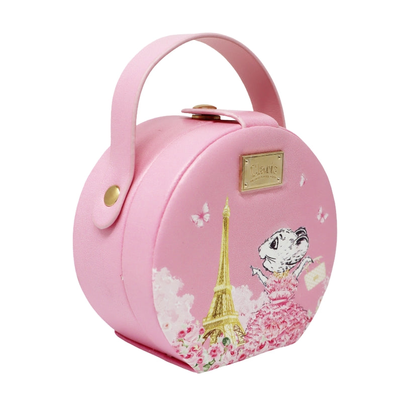 Claris Mini Handbag Jewellery Case - Pink Poppy