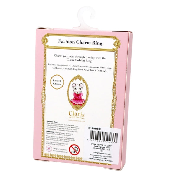Claris Fashion Charm Ring - Pink Poppy