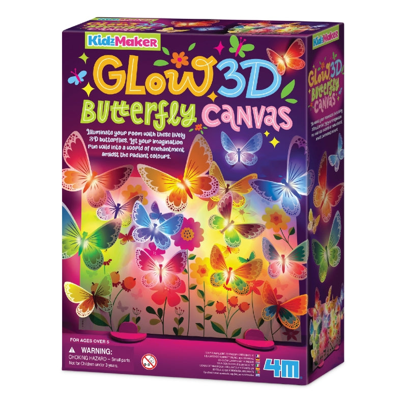 3D Glow Butterfly Canvas KidzMaker - 4M