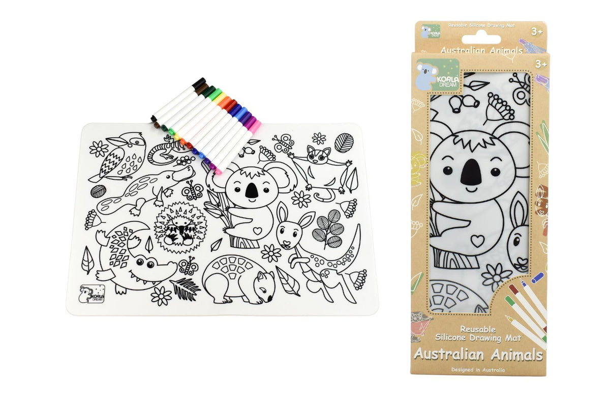 Reusable Silicone Colouring Drawing Mat - Koala Dream