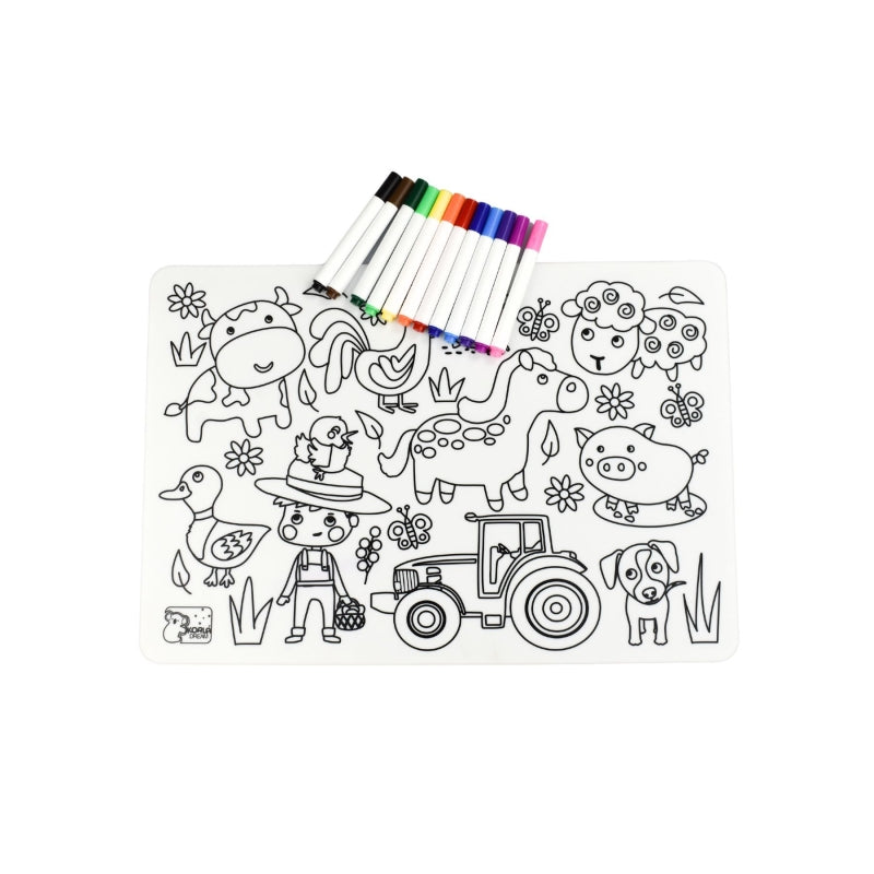 Reusable Silicone Colouring Drawing Mat - Koala Dream
