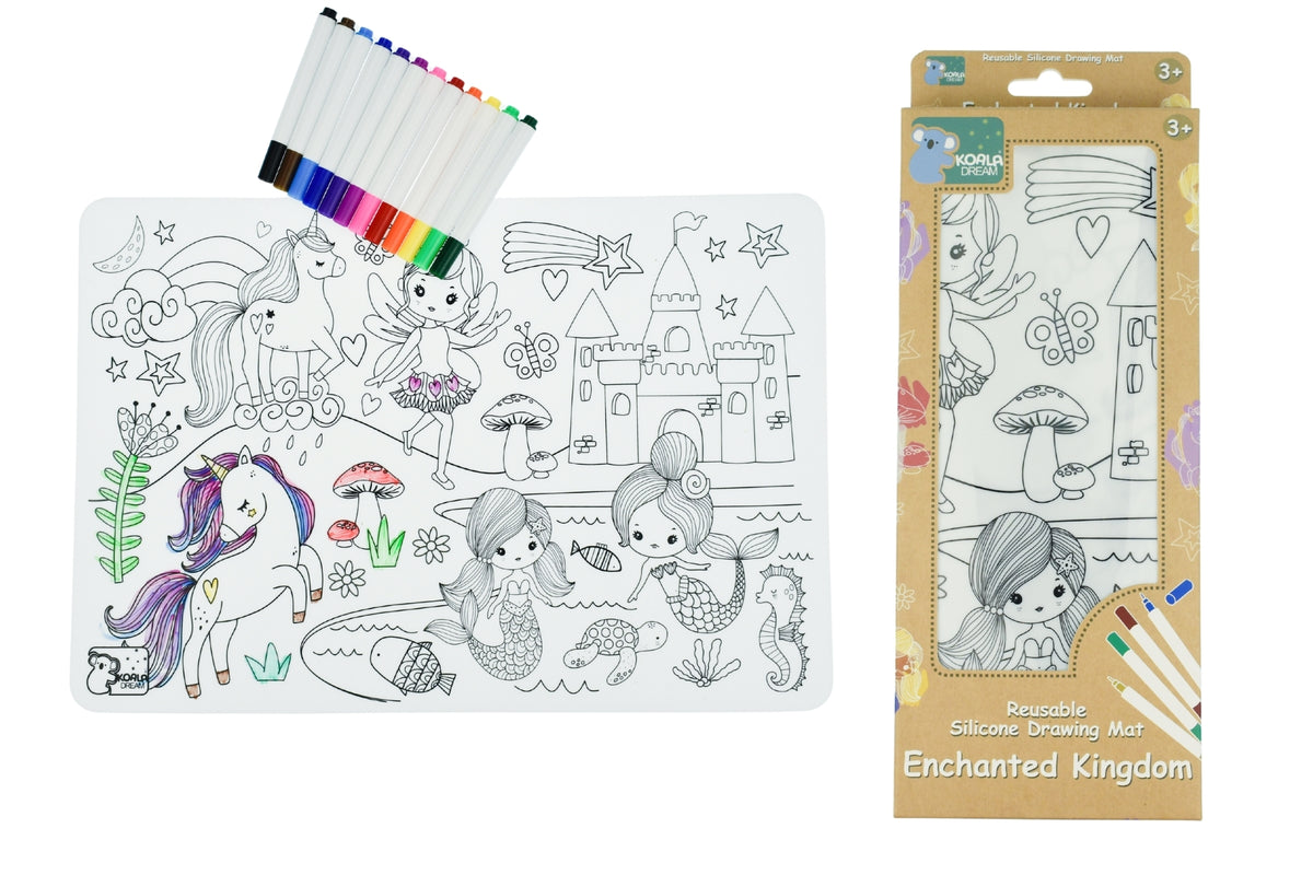 Reusable Silicone Colouring Drawing Mat - Koala Dream