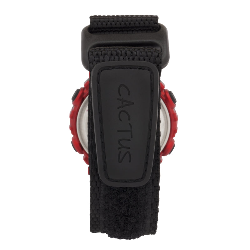 CACTUS Watch Robust Digital with Velcro Band - black and red