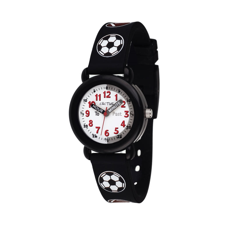 CACTUS Time Teacher Watch - Black Soccer Ball