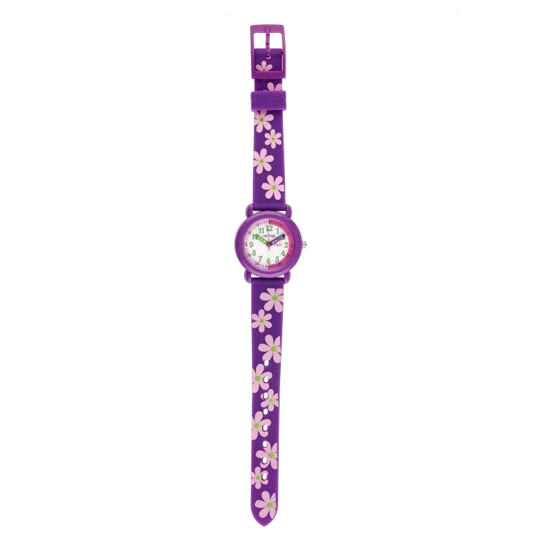 CACTUS Watch Time Teacher - Purple Flowers