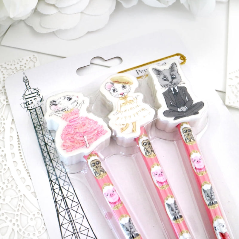 Claris Pencil Set with Eraser Toppers