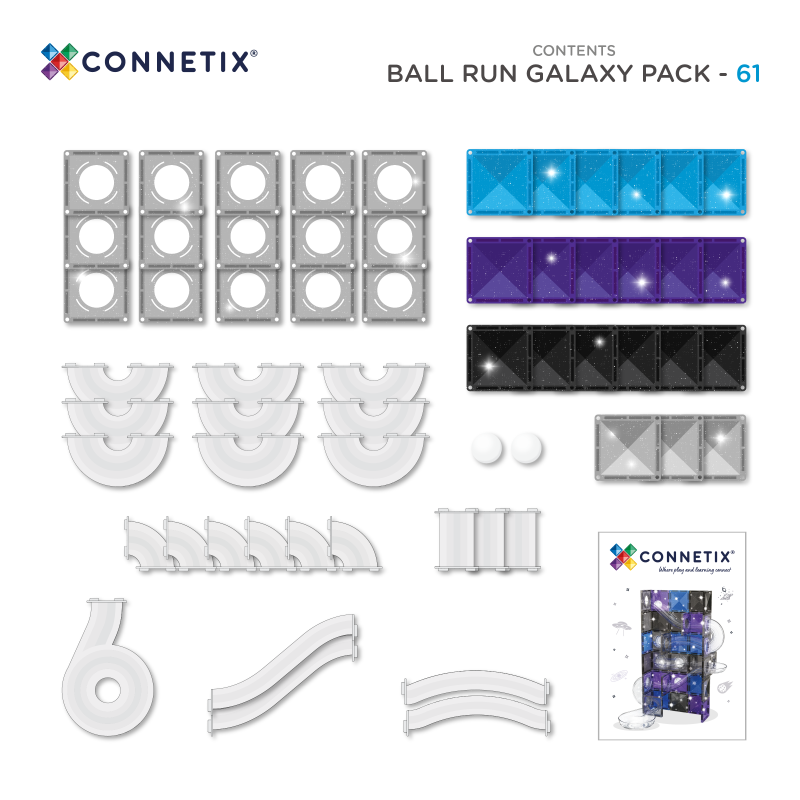 Ball Run Galaxy Pack 61pc - Connetix