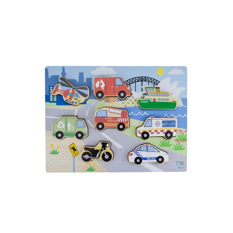 Wooden Chunky Aussie Transport Puzzle  - Koala Dreams